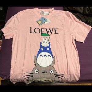 Authentic Loewe Totoro Short Sleeve Tshirt Pink Sz Large